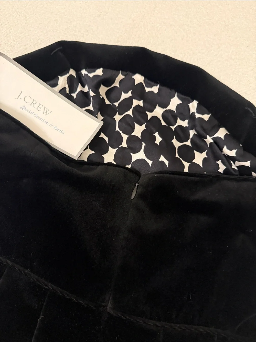 J.Crew Black Velvet Strapless Cocktail Dress NWT